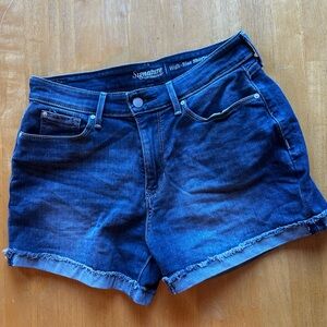 Signature Blue Jean Shorts with Cuffed Hem